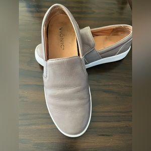 Vionic grey slip ons, size 6 1/2